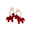 Cartoon Horse Horse Mascot Drop Earrings Fashion Jewelry Red Pony Earrings  Party