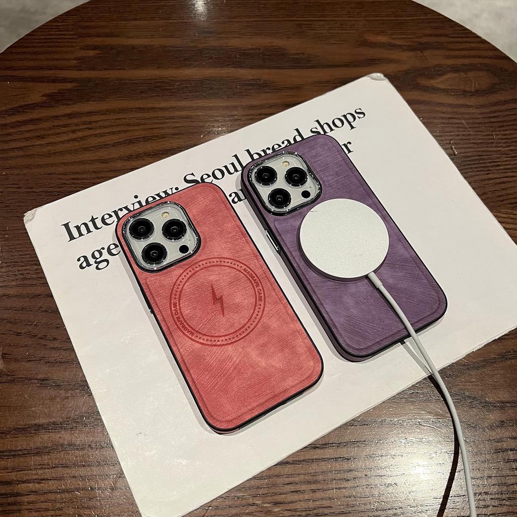 Беспроводная зарядка Магнитный кожаный чехол Для iPhone 16 15 14 13 12 11 Pro Max 14 Plus Для Magsafe Бампер Ударопрочный чехол