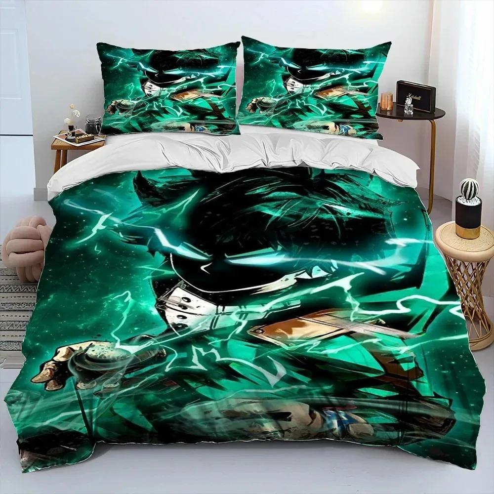 Anime My Hero Academia Izuku Deku Bedding Set Twin Queen Size Duvet Cover Pillowcase for Boys Girls