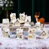 Creative White Lighting Snow House LED Lights Resin Christmas Houses Figurines Snow View Christmas Decoration Party Supplies