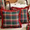 Machine Washable Plaid Cushion Cover Christmas Cushion Case  Dining Chair Bay Window