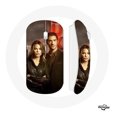 Souris Sans Fil - Chloe Decker - Lucifer Morningstar - Blanc - USB Wifi - Compatible Mac Et PC