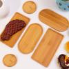 1/4PCS Multi-Purpose Bamboo Tray Wooden Waterproof Rectangular Round Creative Cup Pad Aromatherapy Home Party Decorative Plates