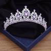 Барокко Фиолетовый Горный Хрусталь Кристалл Свадебная Корона Серебро Золото Цвета Свадебные Диадемы Вечерние Выпускного Вечера Головной Убор Невесты Украшения Для Волос
