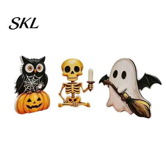 Cute Spooky Home Decor 3Pcs Halloween Decoration, Resin Micro Landscape Miniature Figurines, Ghost Kids Decoration Pumpkin Fairy Garden Ornament