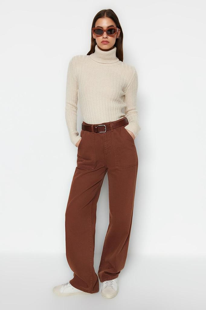 Women's Fashion Stylish Sweater Stone Soft Textured Basic Knitwear Sweater