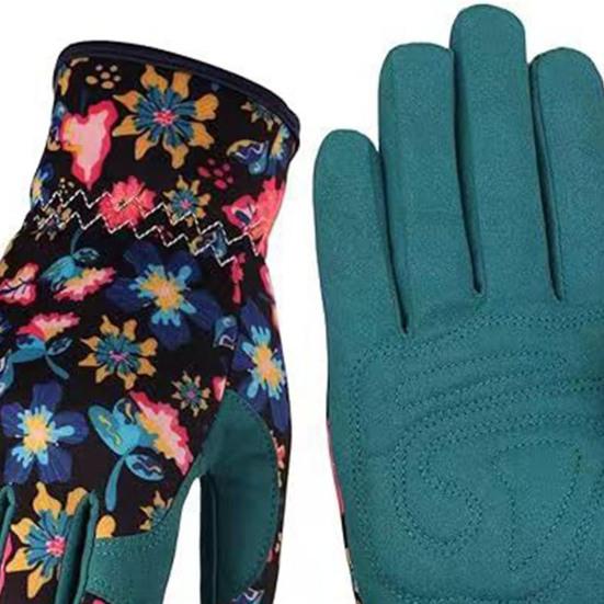 1 пара женских садовых перчаток, износостойкие, толстые, с пятью пальцами, противоскользящие, впитывающие пот, устойчивые к царапинам, перчатки для прополки, копания, посадки