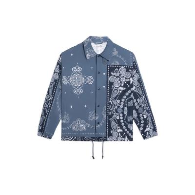 Li-Ning Модная спортивная серия, однобортный пиджак с откидным воротником и цветком кешью, куртка унисекс, индиго AFDS775-5