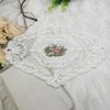 Вышитый кружевной поднос, ретро-салфетка для французского вязания крючком, вышитый вручную цветок, коврик для стола
