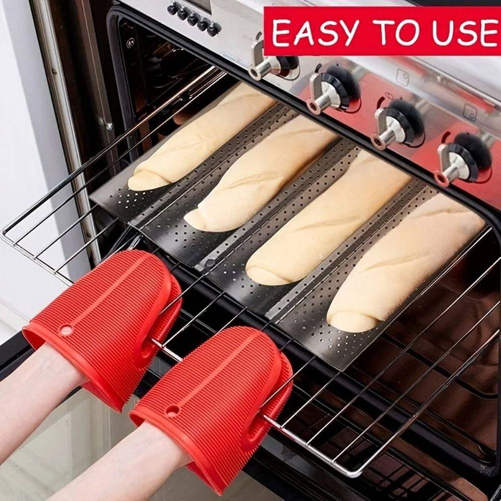 2/4 Grooves Baguette Baking Tray Nonstick Baguette Pan New French Bread Baking Pan