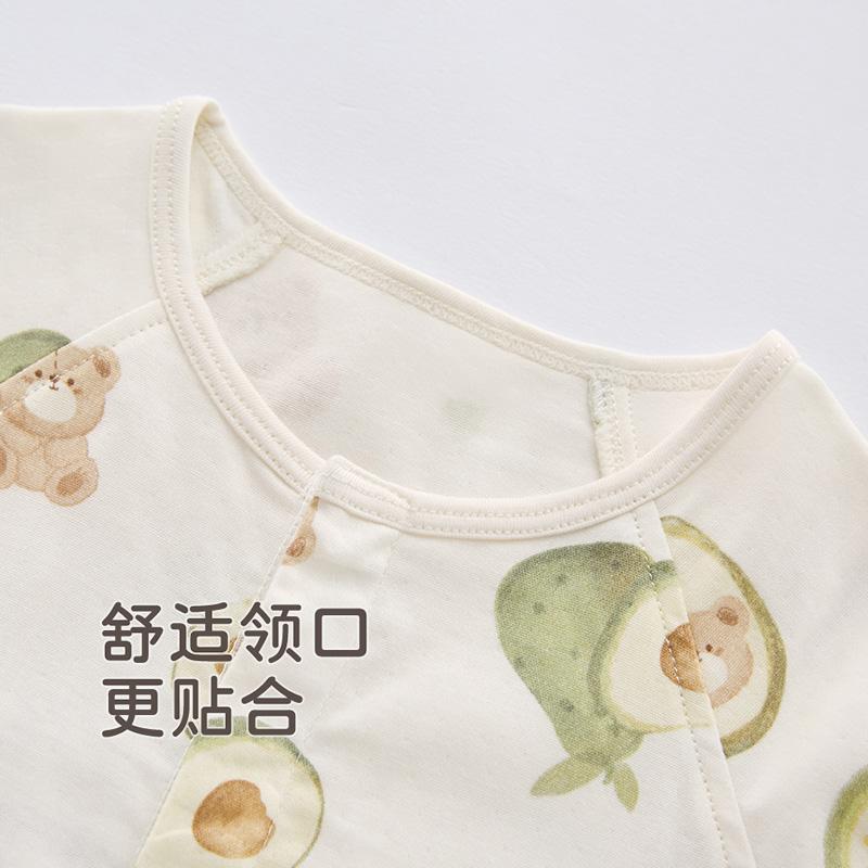 Fruit gauze underwear short sleeved full open jumpsuit