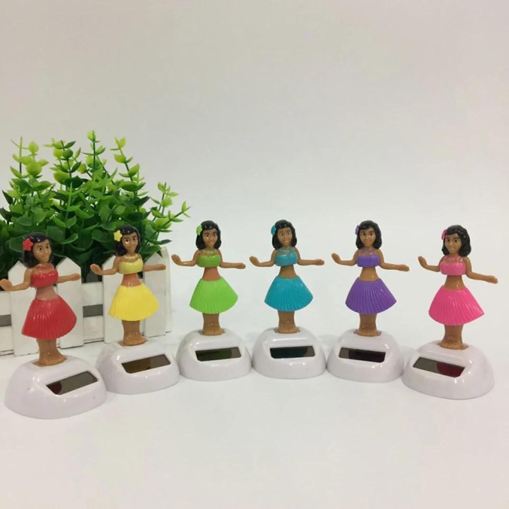 Car Decoration Dancing Doll Accessories Solar Power Toy Shaking Head Hawaii Swinging Animated Girl Ornament Car-styling