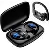 Спортивные беспроводные наушники Bluetooth наушники вкладыши с заушниками микрофон светодиодный дисплей зарядный футляр наушники-вкладыши гарнитура для тренировок тренажерный зал