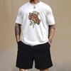Новая мужская модная спортивная одежда, летняя повседневная одежда, мужская футболка с короткими рукавами и шорты, быстросохнущий базовый комплект из двух предметов