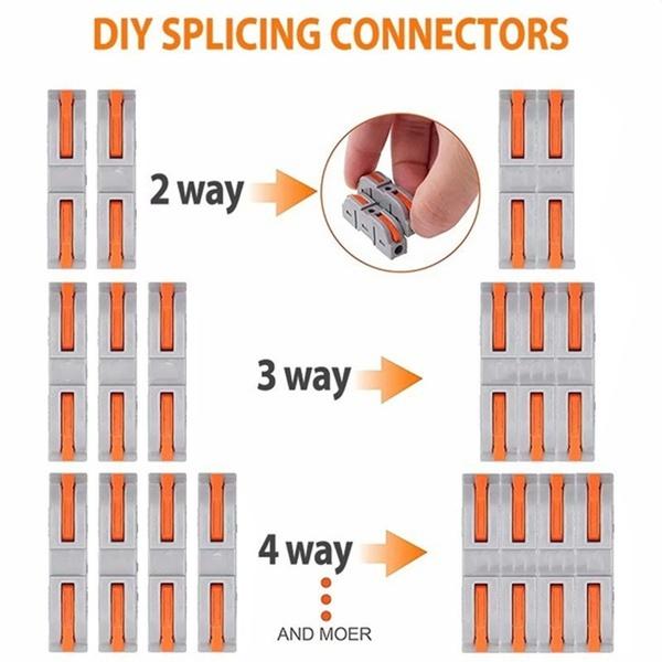10-элементные многоразовые электрические соединители с пружинным рычажным механизмом для быстрого соединения проводов без использования инструментов