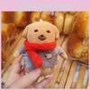 Adorable Korean Style Dipping Sauce Dog Plush Toy With Red Scarf Gift For Dog Lovers