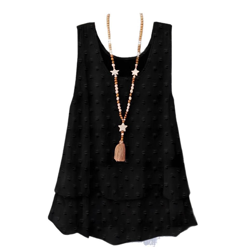 Летний повседневный топ-майка женский европейский и американский однотонный 2025