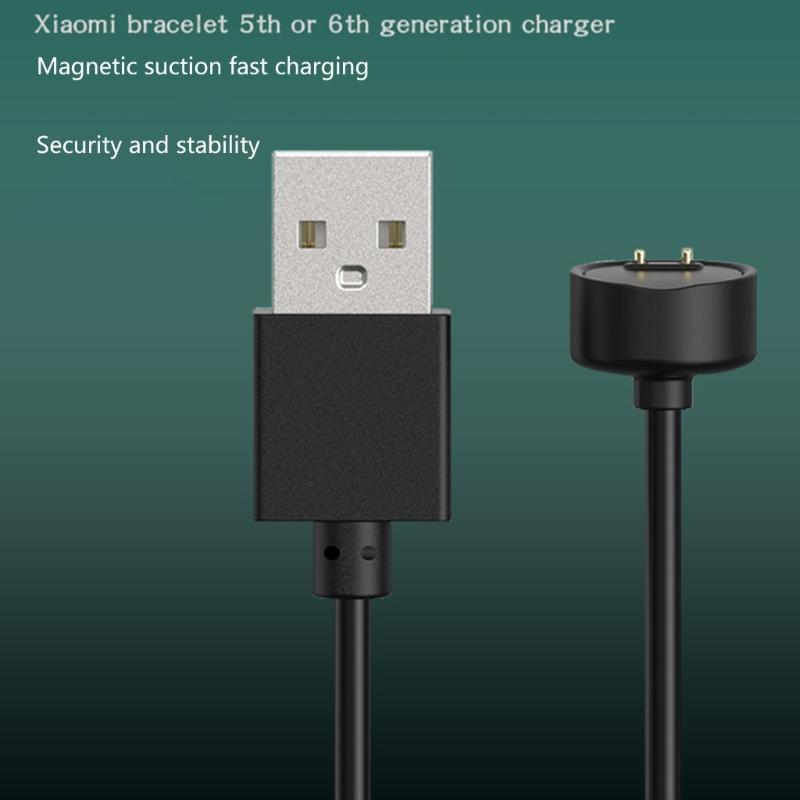 Зарядный кабель USB 55 см для MiBand 5 6 7 Магнитный зарядный адаптер Проводной шнур Для браслета Miband 6 7 Зарядка