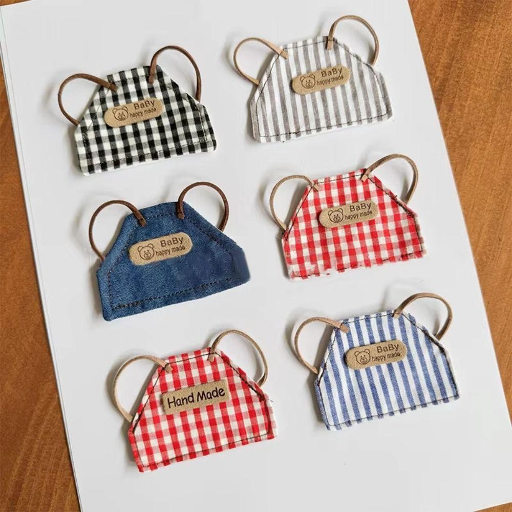 Сделай сам Ретро Одежда для Кукол Клетчатая Полосатая Плюшевая Одежда для Кукол Мини Кукла Кукла Джинсовый Фартук Игрушка для Девочек