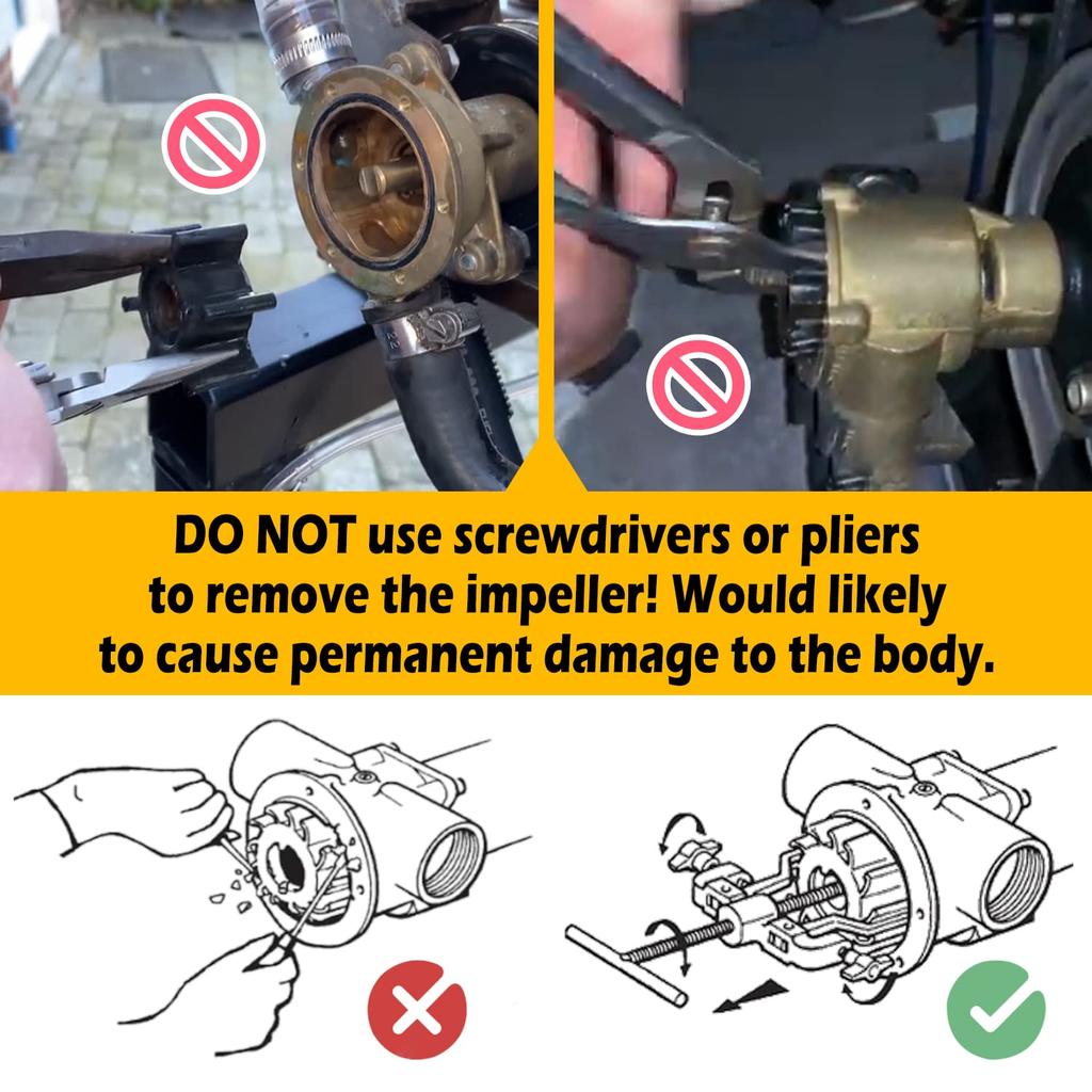 Bzumperyz 660040-1 Инструмент для снятия крыльчатки для 2-1/4" - 2-9/16" Морской съемник крыльчатки для крыльчатки Jabsco