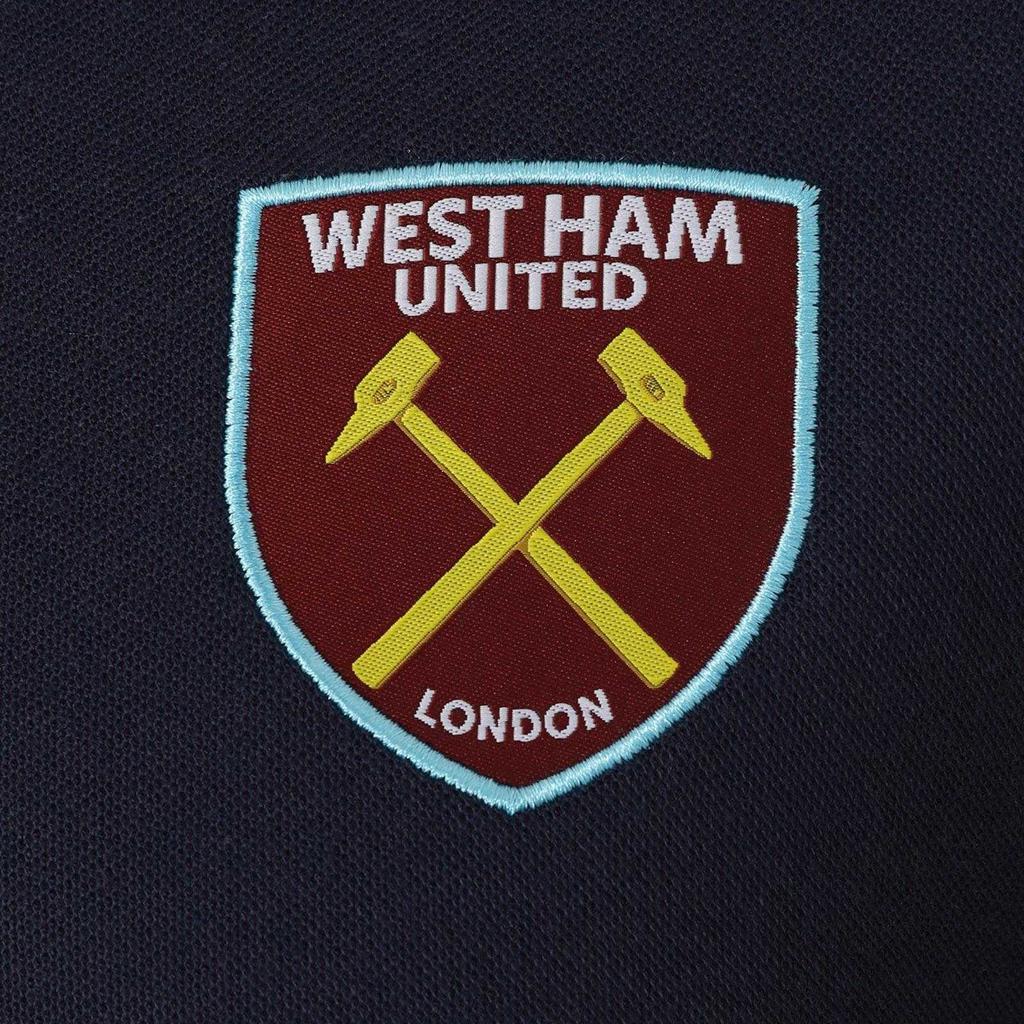 West Ham United FC Mens Contrast Sleeves Polo Shirt