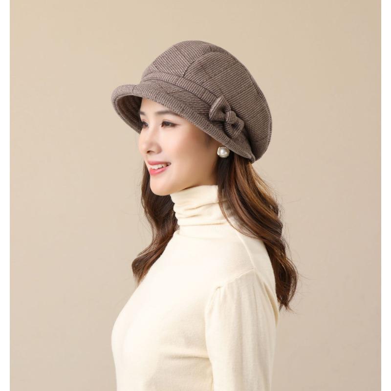 Женская шляпа Шляпа Женская осенне-зимняя клетчатая шляпа Рыбацкая шляпа Модная повседневная шляпа
