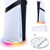 Вертикальная подставка для PS5 PS5 Slim PS5 Pro Lwuckbarrt Подставка для PS5 Подставка для PS5 Pro Вертикальная установка RGB-подсветка и USB-порт Улучшенная защита от землетрясений Теплоотвод Легко