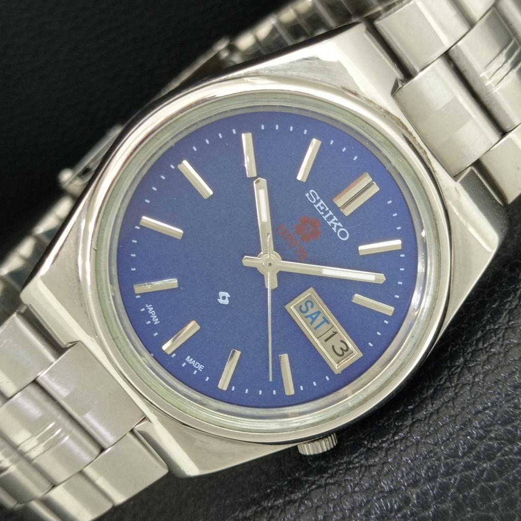 ОРИГИНАЛЬНЫЕ ВИНТАЖНЫЕ АВТОМАТИЧЕСКИЕ МУЖСКИЕ ЧАСЫ SEIKO EXPO 70 ЯПОНИЯ СИНЕГО ЦВЕТА a708786-1