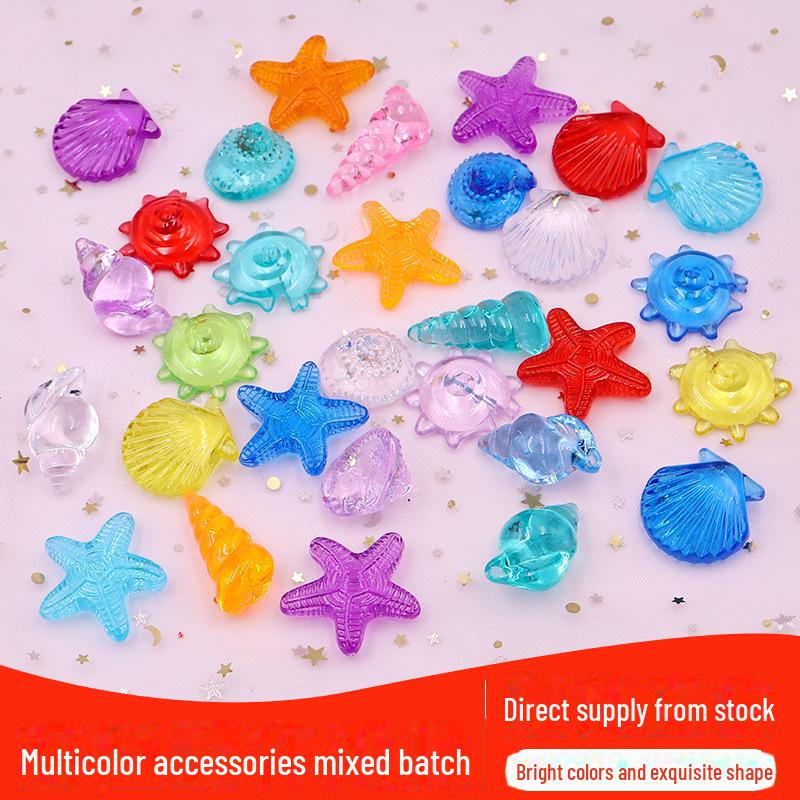 Kids' Gemstone Treasure Shell: Acrylic Diamond and Conch Archaeological Toy.