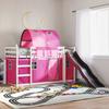 VidaXL Bunk Bed with Slide and Pink Curtains 90x200 Cm, Bed, Bed Frame, Low Bunk Bed, Bedroom Furniture 3284139