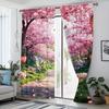 2 Pcs Cherry Blossom Garden print curtains,suitable for bedroom,living room kitchen decoration,home decoration,window decoration