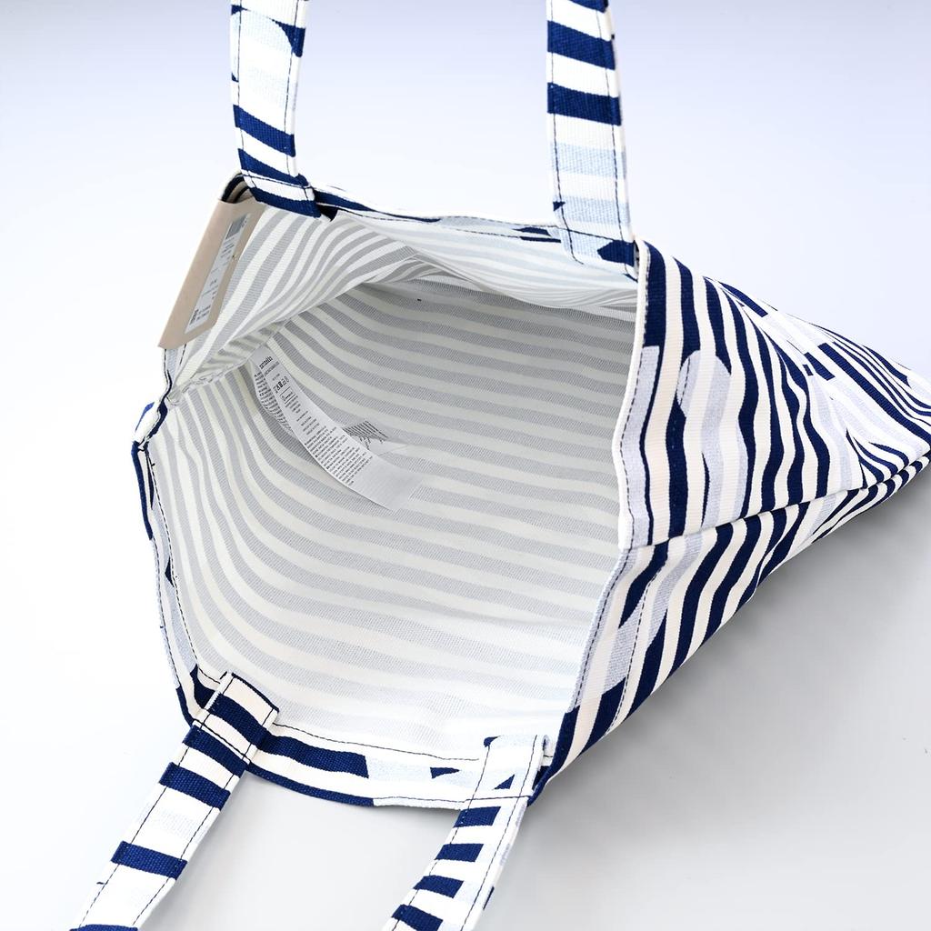 Женская сумка-тоут Marimekko Pieni Ahkera Tasa с логотипом, темно-синяя и кремовая, 091176, Размер 150 [Товар]