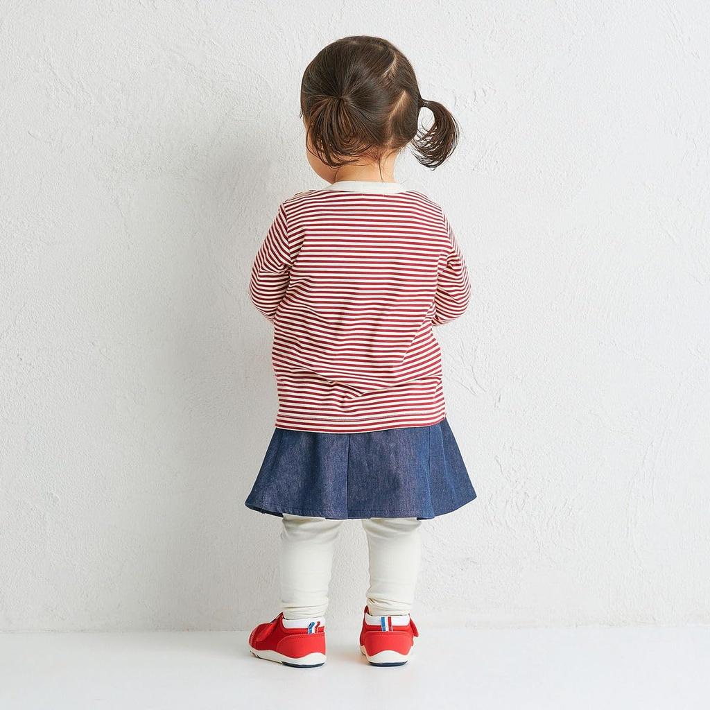 Футболка MIKI HOUSE HOT BISCUITS с длинным рукавом для мальчиков и винного цвета, для девочек, детская одежда, красная, 110 см, 70-5211-686