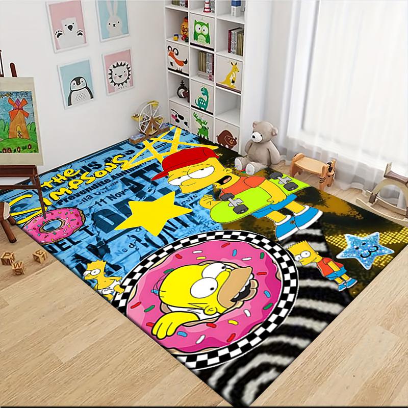 Simpsons Party Celebration Carpet Rug Soft Washable Antislip Home Living Room Sofa Mats Personalized Christmas Rug