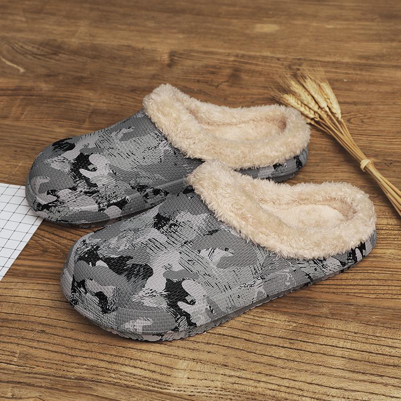 Men Cotton Slipper Winter New Thick-soled EVA Soft Bottom Waterproof Detachable Non-slip Unisex Female Home Fashion Cheap 45