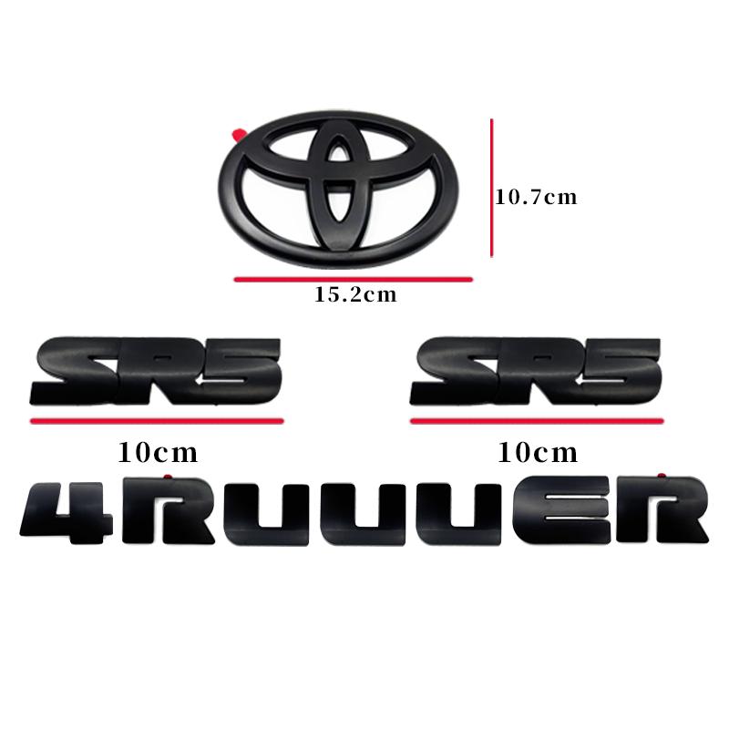5 pièces d'emblèmes de logo de voiture ABS OVERLAY pour Toyota 4Runner TRD, autocollants pour calandre avant, aileron de coffre,