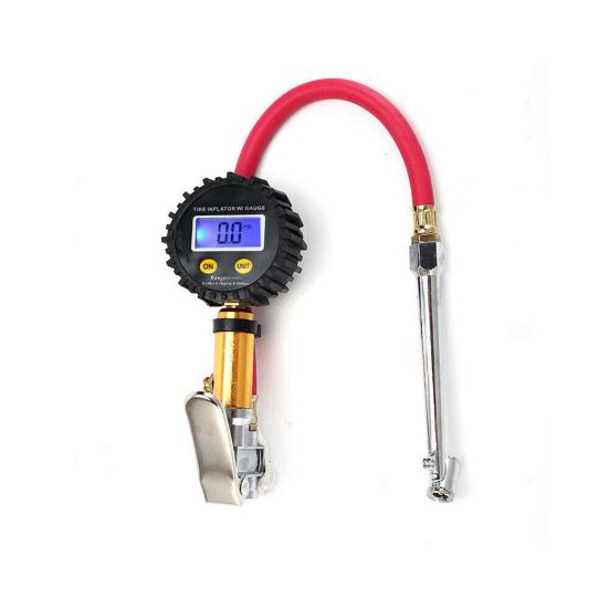 LCD Display Tire Pressure Gauge with Rubber Hose Ergonomic Design 200PSI