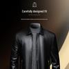 Futing Men's Genuine Sheepskin Leather Lapel Jacket