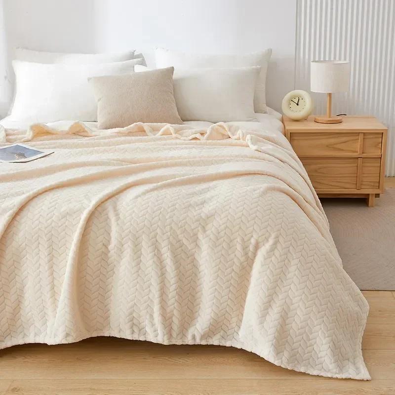 Полосатое плюшевое диванное полотенце, вязаный плед, клетчатый чехол на диван, прикроватные одеяла, гостиная, домашний декор, накидка, диванное одеяло