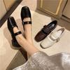 Large Size Flat Low Soft Sole Shallow Mouth Women's Single Shoes 2025 Mary Retro Student Square Head Versatile Pregnant Women's Light Shoes