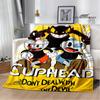 Одеяла с принтом аниме Cuphead, детские теплые красивые одеяла, фланелевые мягкие и удобные одеяла для дома, путешествий, подарков на день рождения