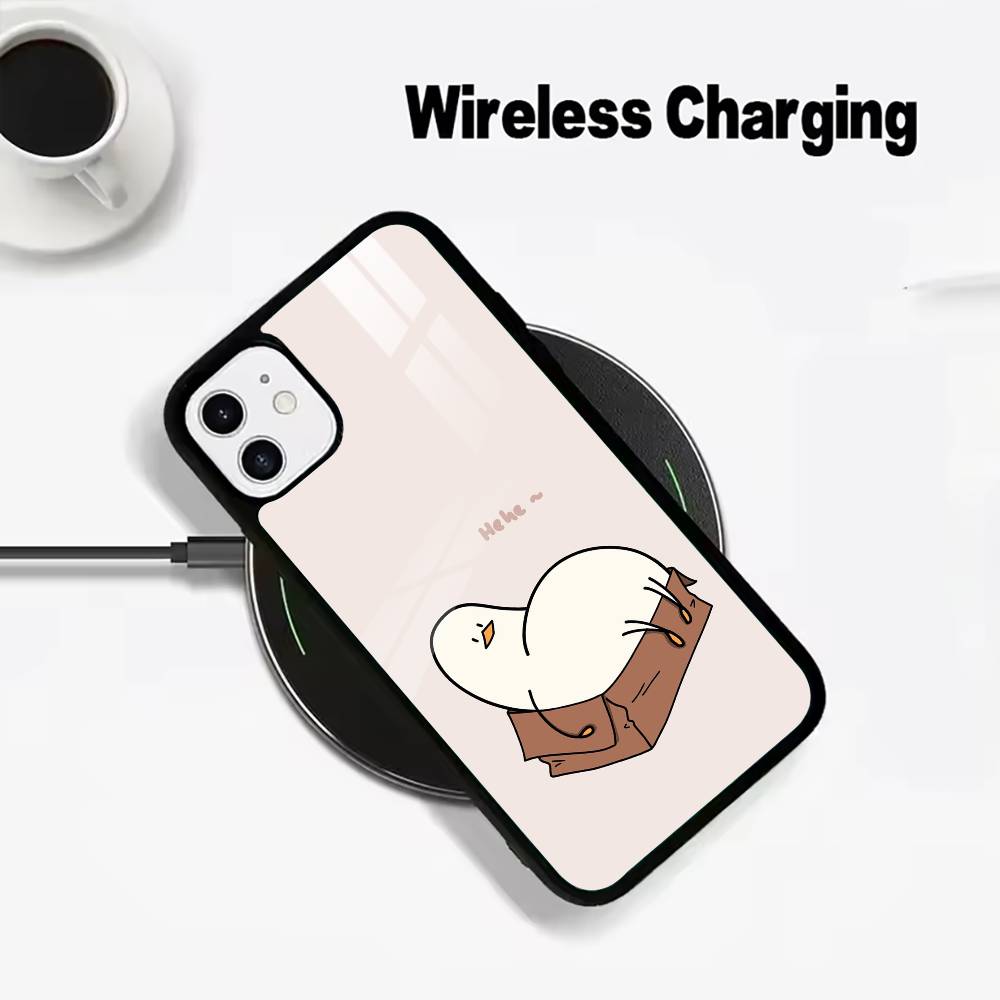 F-Funny Duck Wireless charging phone case compatible with iPhone 17/16/15/14/13/12/11