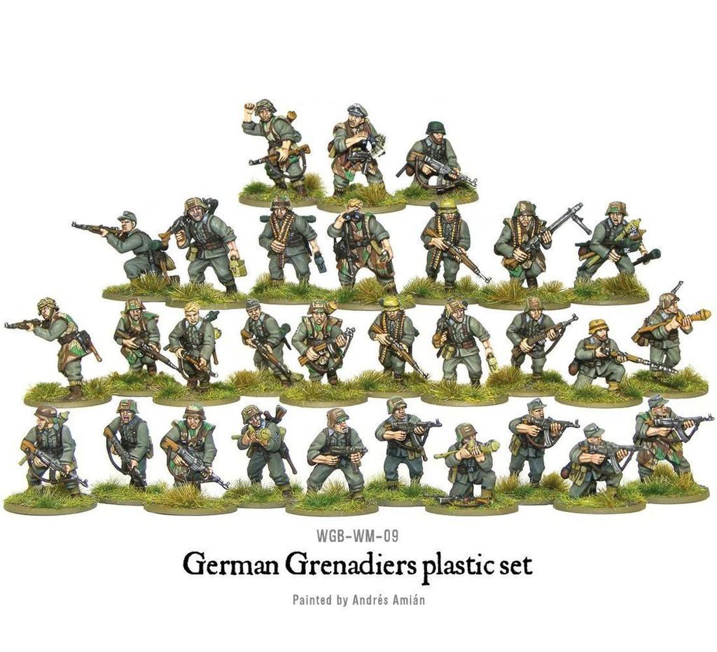 Warlord Games/Bolt Action 1/56 German Panzer Grenadier (30 Figures) Assembly Kit WLGWGB-WM-09 (Personnel)