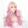 Sizuuenn Lolita Long Hair Curly Hair Gradient Pink Wig Cute Heat Resistant Wig High Temperature Hair Thread Cosplay Wig Dedicated Net For Events