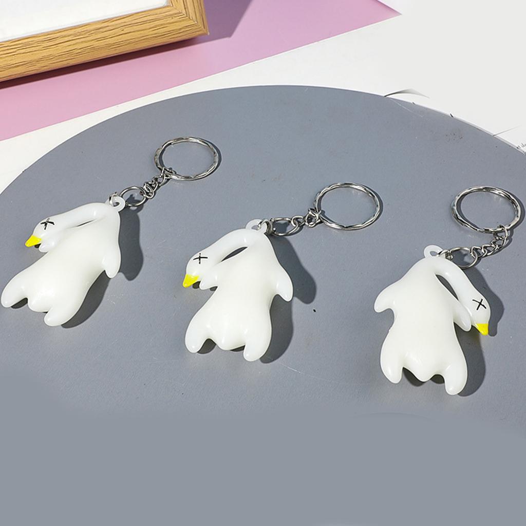 УФ-подвеска в виде утки, меняющей цвет, для украшения зеркала заднего вида автомобиля, забавное украшение для брелка с животными, аксессуар для сумки