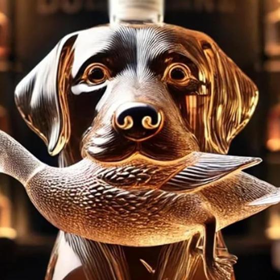Графин для виски с изображением охотничьей собаки, 3D-гравировка, стеклянная бутылка для виски с изображением собаки-охотника на уток