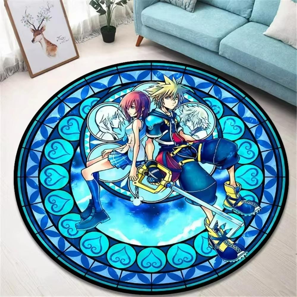 Игривый Ковер K-Kingdom Hearts Круглый Ковер Мужская Пещера Гостиная Диван Декор Ковер Прикроватный Мягкий Коврик Игровая Комната Вращающееся Кресло Напольный Коврик