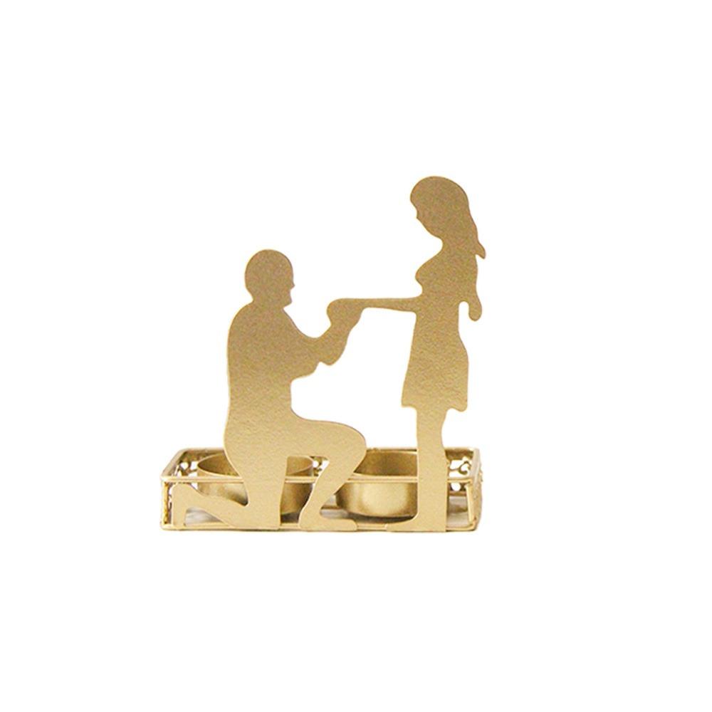 Многофункциональный подсвечник для пары в европейском стиле, металлический подсвечник, уникальный свадебный подсвечник, современный золотой поднос для свечей, свадебная вечеринка