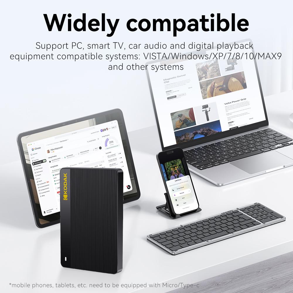 Kodak Портативный внешний жесткий диск P160 500 ГБ USB 3.0 PHDD Внешний жесткий диск Идеально подходит для PS4/PS5 Xbox Mac ПК