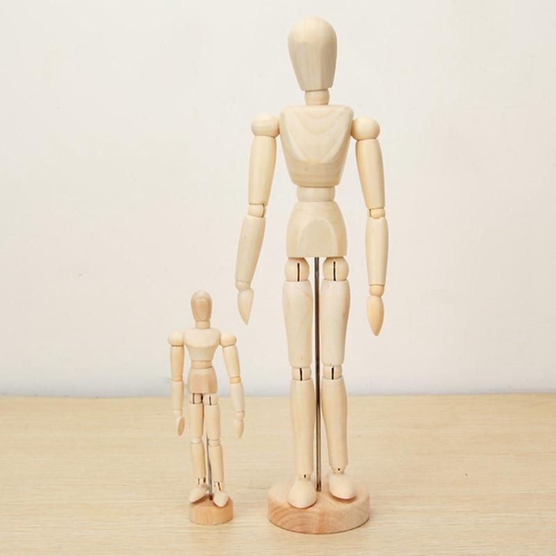 Wooden Jointed Doll Man Artist Figures Model Cartoon Blockhead Jointed Model Puppet